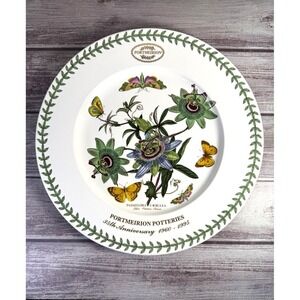 Portmeirion 35Th Anniversary 1960-1995 Plate Blue Passion Flower 13.5"